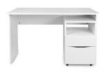 bílý psací stůl pro děti nebo teenagery se skříní na kolečkách