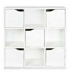 dřevěná police na hračky, doplňky a dekorace - s 5 dvířky - kubico max