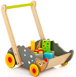 legrační chodítko - ježek - s dřevěnými kostkami