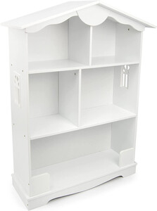 stylová bílá police na knihy cottage bookcase